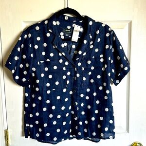 Anthropology maeve nbw NWT navy with white polkadots